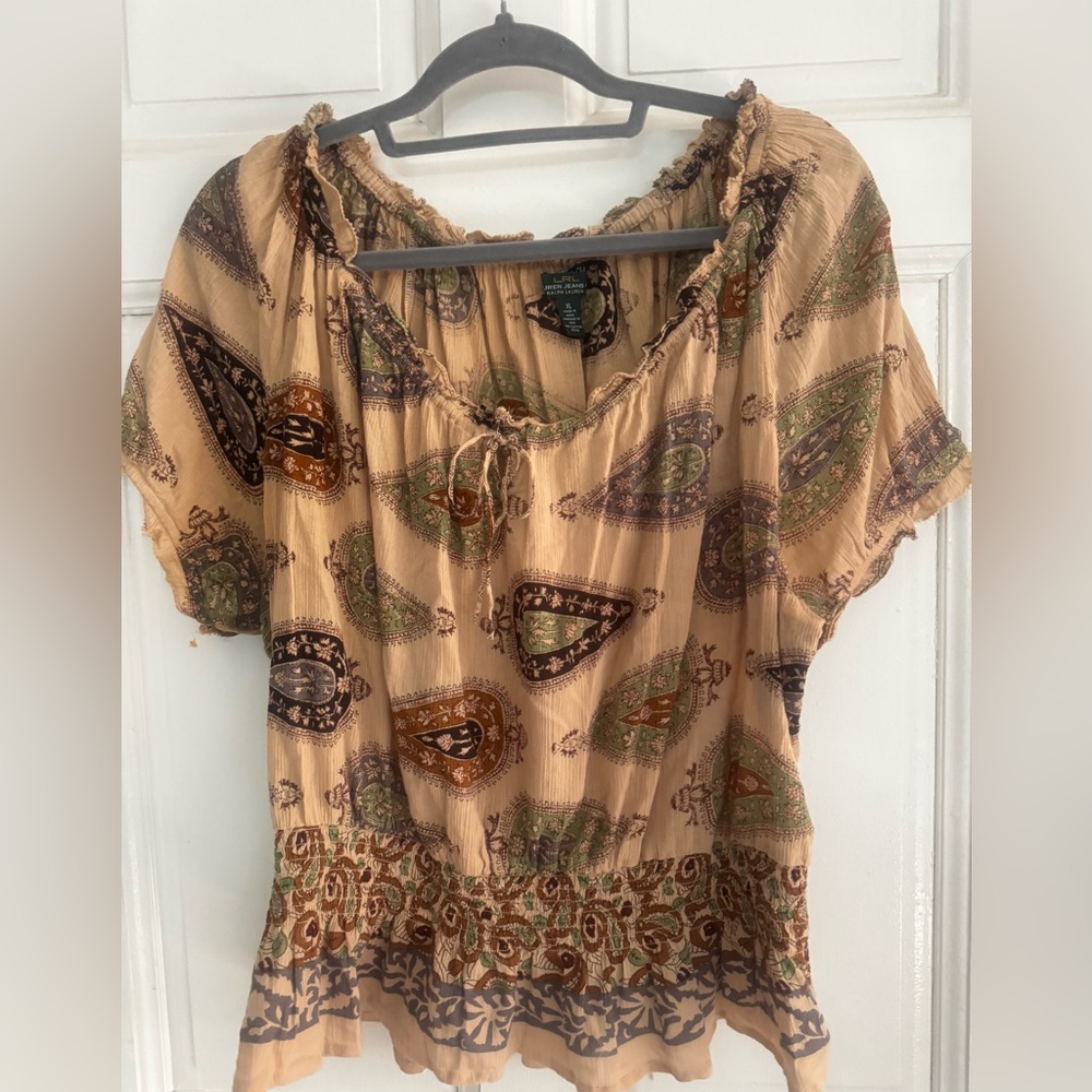 Bohemian Paisley Print‎ Top Ralph Lauren Jeans